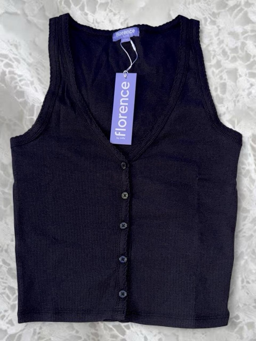 Florence by Mills Sweet Solstice Ribbed Tank in Black 🖤